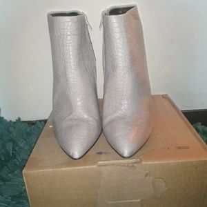 Light Gray Leather Bootie